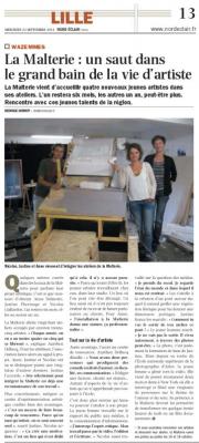 Article de Nord Eclair sur 3 artistes résidents de la malterie