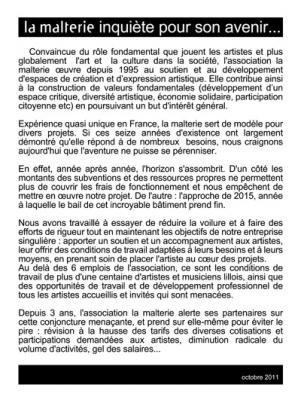 la malterie inquiète pour son avenir. octobre 2011.